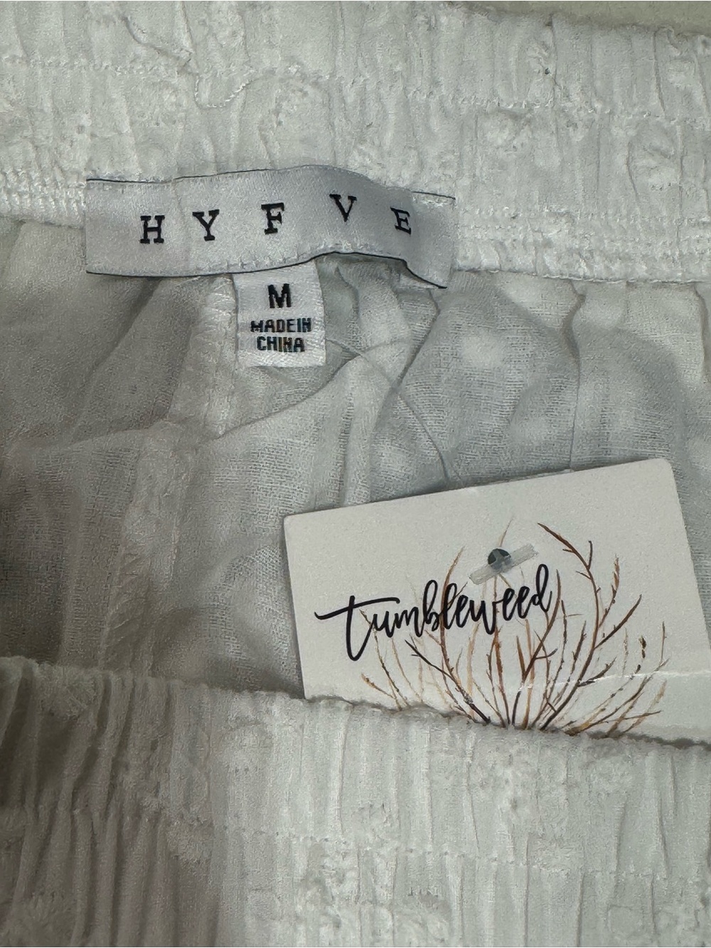 HYFVE White Eyelet Ruffle Waist Shorts - Picture 3 of 3